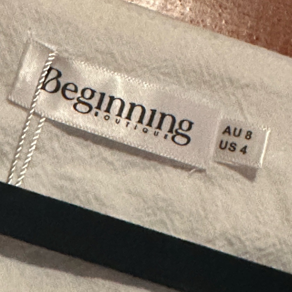 Beginnings Boutique White Mini Dress Long Sleeve V Neck Babydoll - Picture 3 of 5